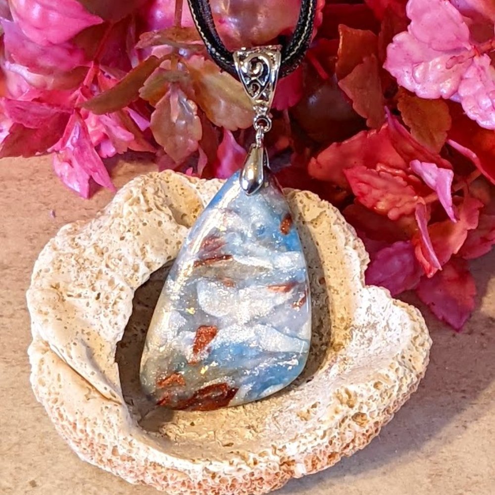 Blue Faux Stone Necklace